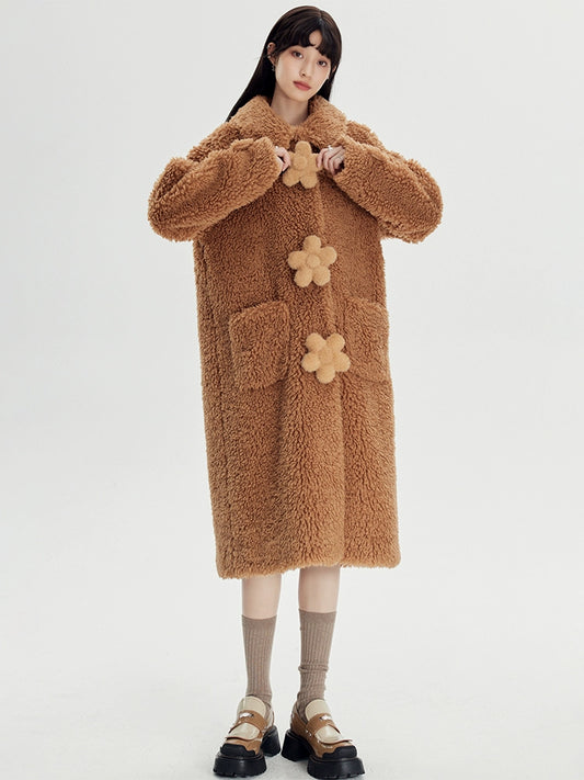 اللون الصلب -معطف الصوف