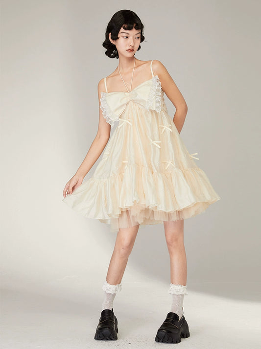 القوس الدانتيل -فستان حزام