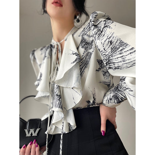 Retro Frill Blouse Top