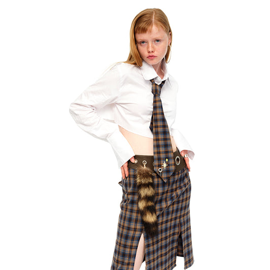 Fur Yarn Skirt + Free Tie