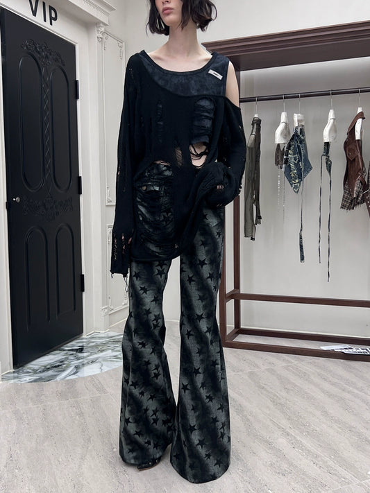 مزيفة من قطعتين ممزقة متماسكة