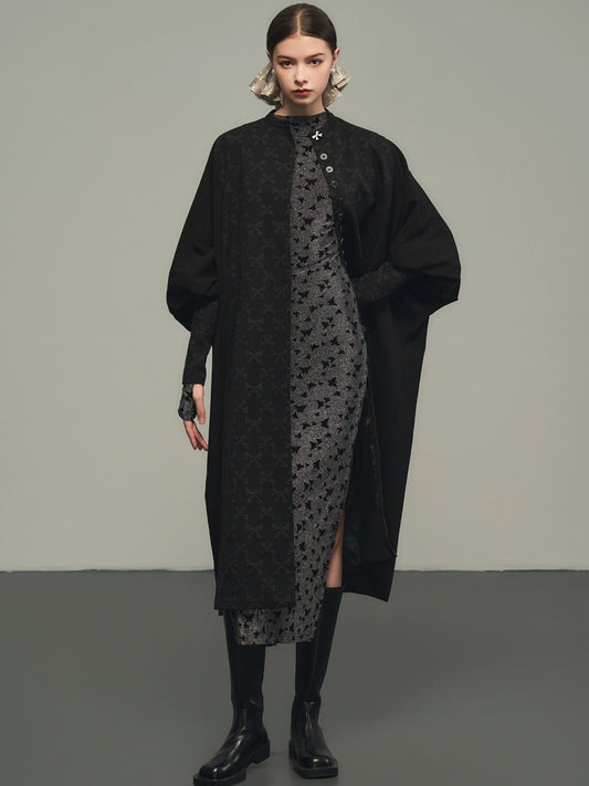 실버 회색 실크 드레스