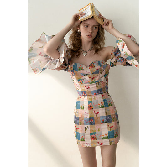 Tulip Plaid Tight Dress