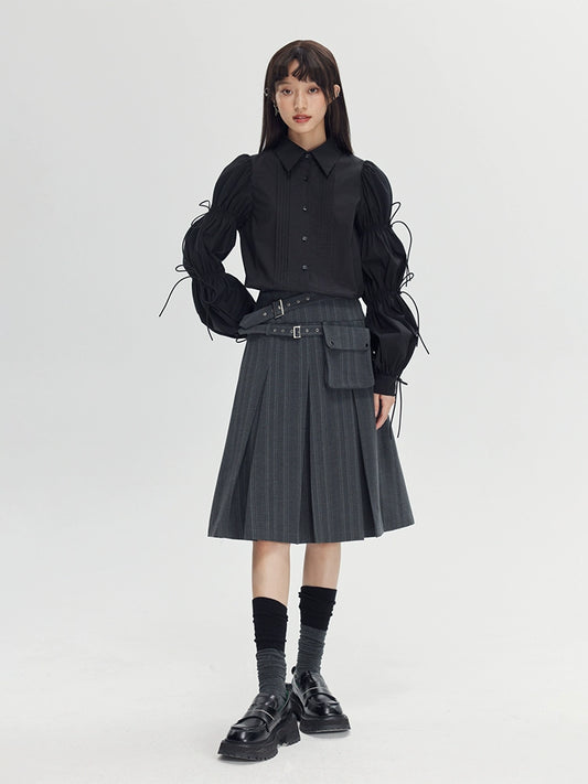 Lantern Sleeve - Wrinkled White Shirt