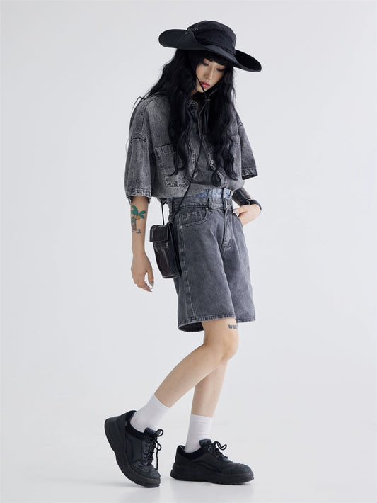 Japanese Casual - Loose Fitting Denim Shirt