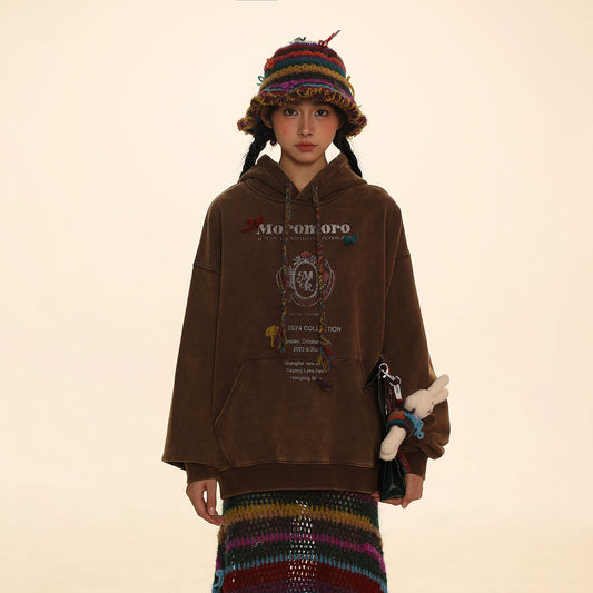 Maglione in corda di lana con stampa retrò