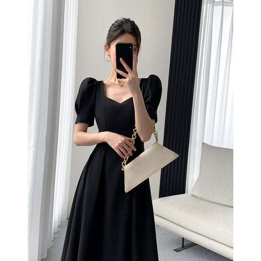 French Waist Square Neck Dress