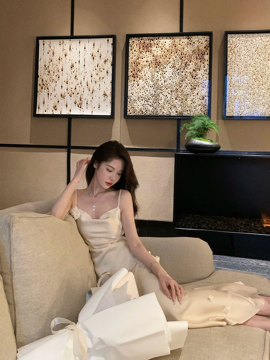 Handmade 3D Flower Fish Tail Dress