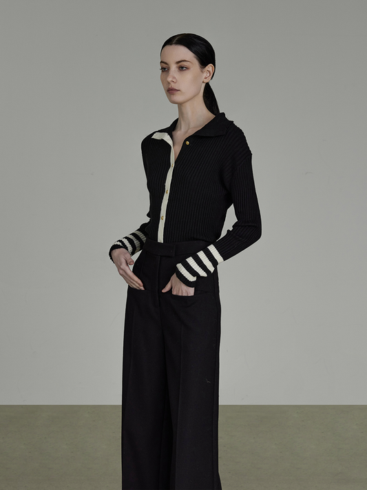 Stripe Knit Cardigan Autumn