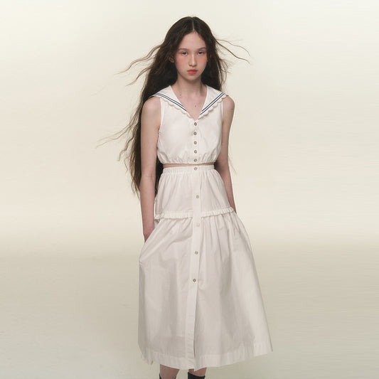 Navy Set with Slimming Skirt