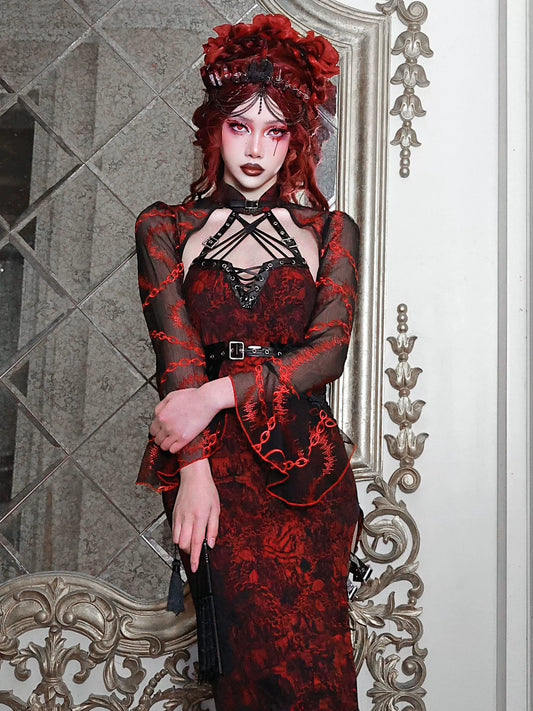 Gothic Silk Chain Embroidery Coat