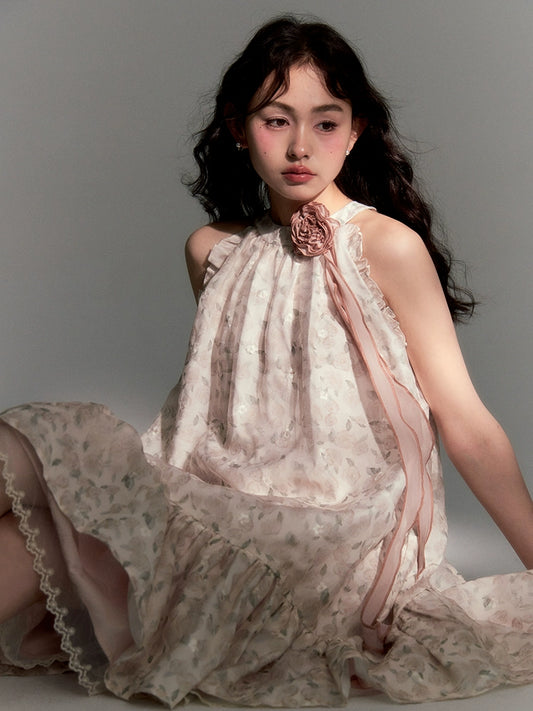 فستان شاطئ الرقبة الضبابي -فستان شاطئ العنق