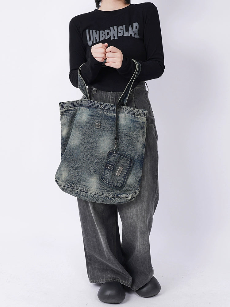Vintage Denim Shoulder Bag