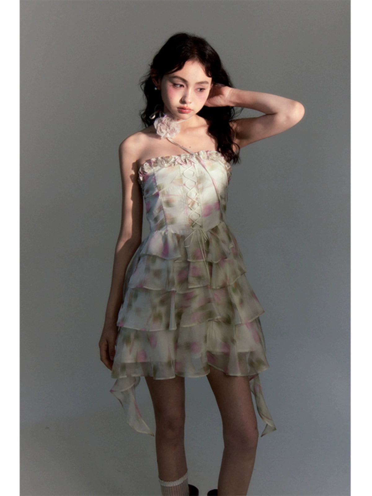 Fragmented Flower - Detachable Sling Dress- ユニークなデザインの