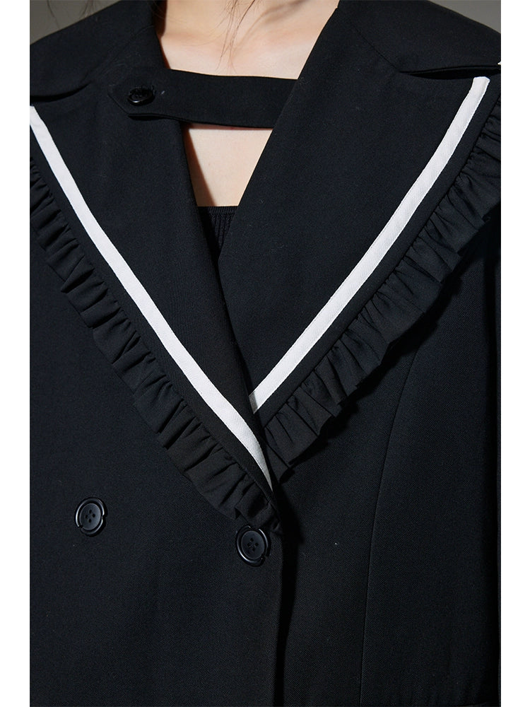 Navy Academy -معطف على الطراز البسيط