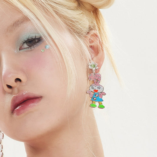 Metal Rabbit Ear Studs