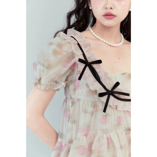 الفقاعة الأكمام -فستان الأميرة الدانتيل