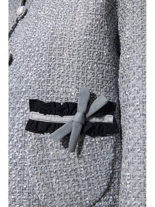 أنيقة القوس كارديجان ومجموعة تنورة مطوية