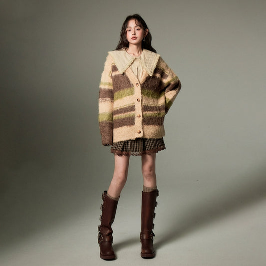 النقيض من حليب الشريط -v -معطف كارديجان