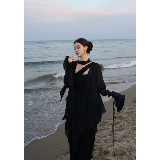 Белый с длинными рукавами солнечный топ: осень