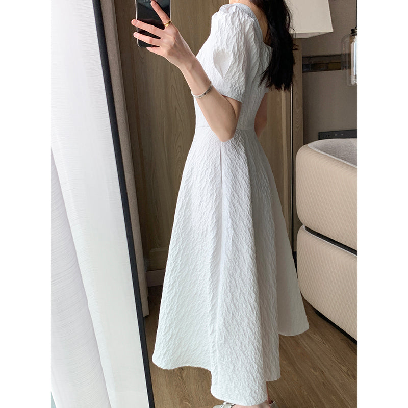French Lounge White Dress -Elegant One Piece Dress Serendute French Lounge White Dress -Elegant One Piece Dress Serendute