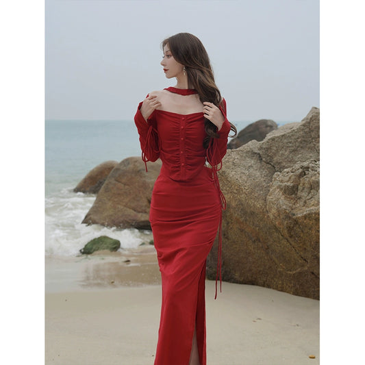 Вязаный бархатный тепловой верх: пружина