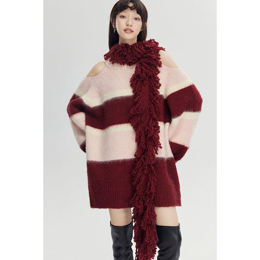 شرابة الشتاء -شال الصوف المصنوع