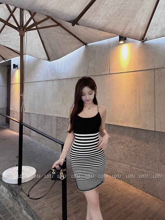 Marine Stripe Knit Dress