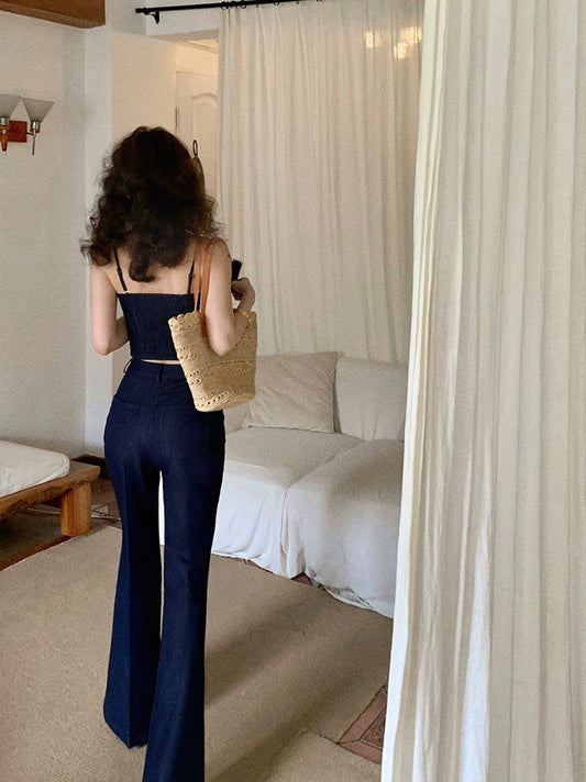 Jeans a flare blu profondo