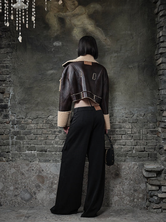 দুটি রঙের ভেড়া ফুর জ্যাকেট (পাতলা চলবে না! সাধারণত, আপনাকে একটি বেস পরতে হবে! শুটিং কেবল অ্যাভেন্ট-গার্ডে