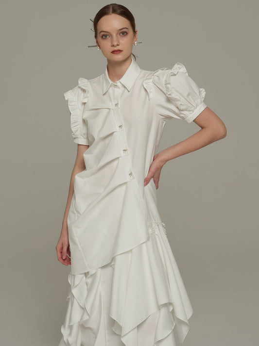 나비 매듭 나무 이어 드레스