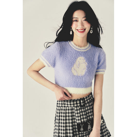 Imitation Mink Rabbit Knit Top