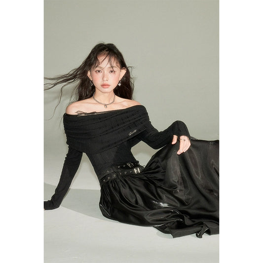 فستان المأدبة لأكمام طويلة من الكتف