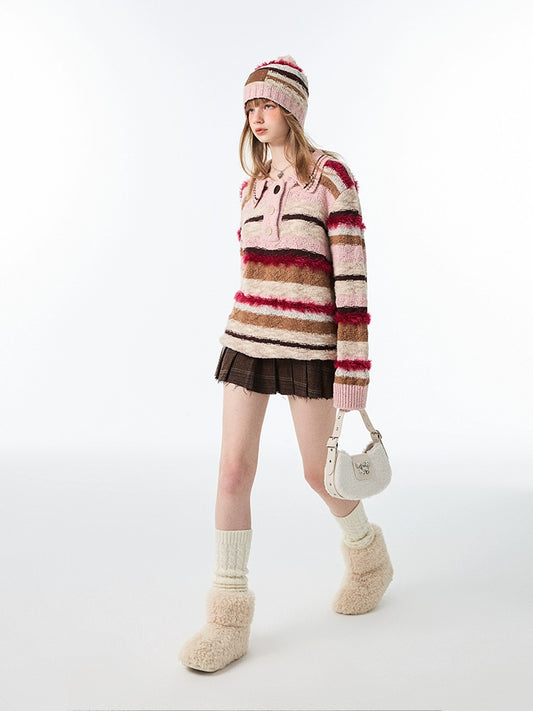 Suéter de jalazo de polo de rayas