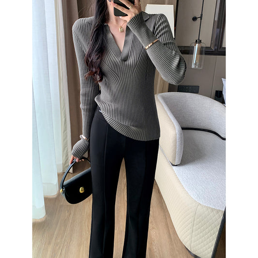 French Turtleneck Knit Top