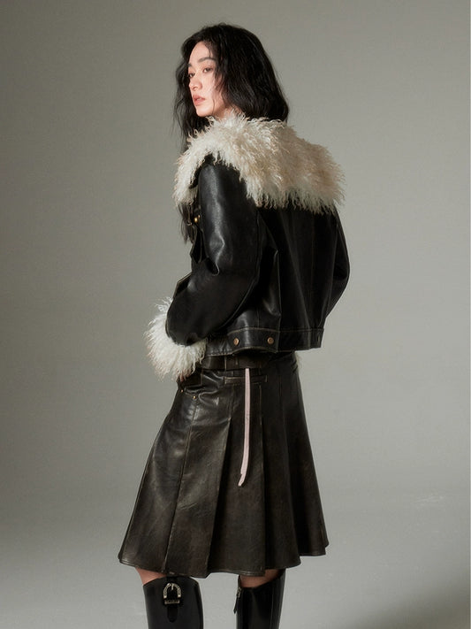 القوس اللطيف القوس -معطف من جلد الطاشية