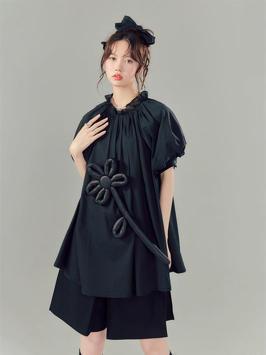 الساتان تعليق -تنورة برعم زهرة