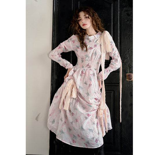 Fragmented Flower Lace Long Skirt