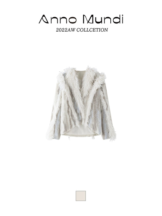 Two-Color Velvet Spring Coat