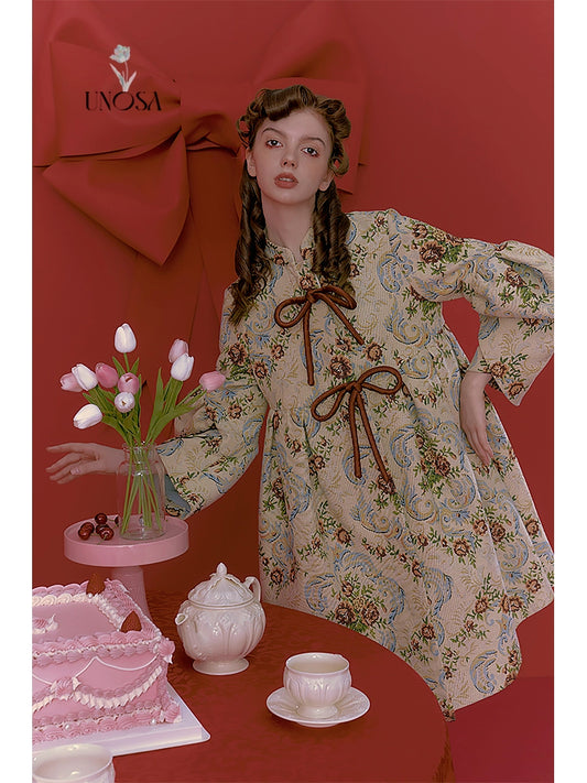 RETRO CINESE CINESE 3D Jacquard ricamato a pizzo di Capodanno