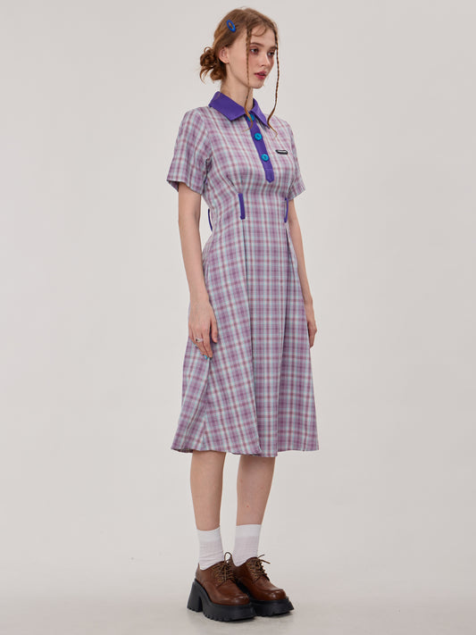 Blue Plaid Polo Skirt