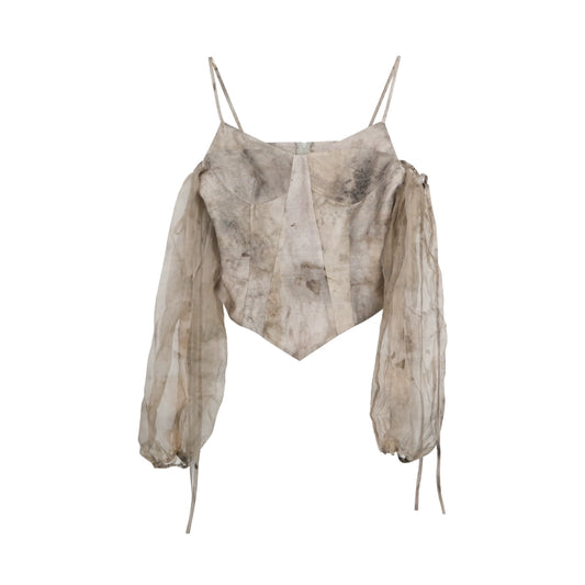 Летний шелковый ремешок и топ рукав с пузырьком