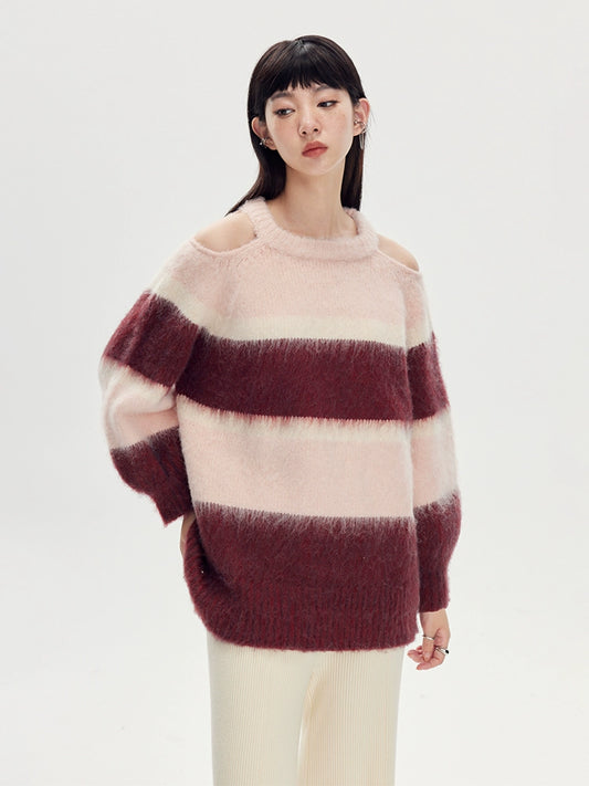 شريط لطيف -سترة رقبة فضفاضة