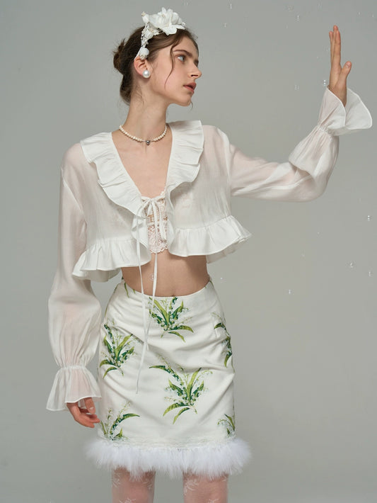 블루 실크 선 스크린 상단