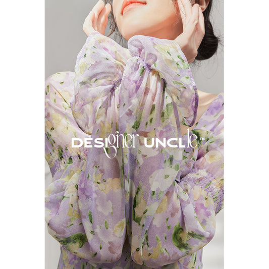 Purple Luxury Split French Dress.