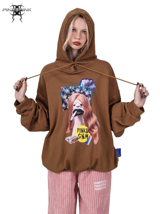 Neutral Alpaca Graphic Hoodie