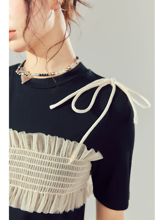 شبكات المرقع -فستان مطوي