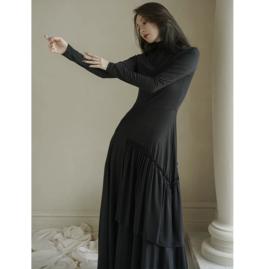 Осень/зима текущее вязаное платье