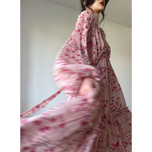 Autumn Sleeve Floral Dress