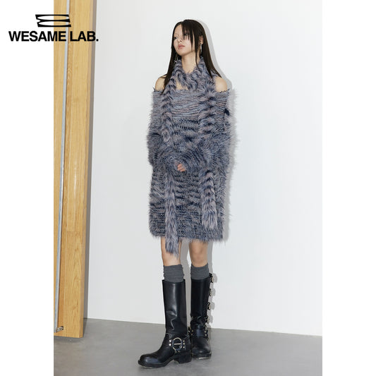 오리지널 디자인 스카프 오프 어깨 스윙 칼라 여러 스웨터